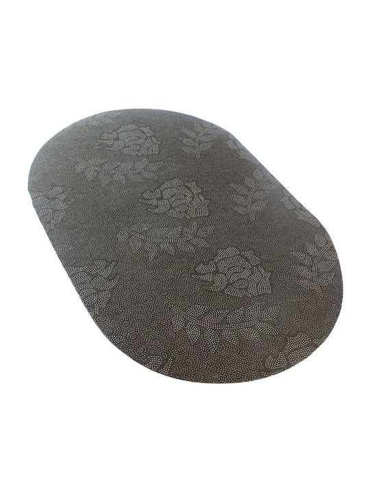 Antiderapant Covoraș de Baie Oval ZE1AG93QWS46C Negru 60x40buc