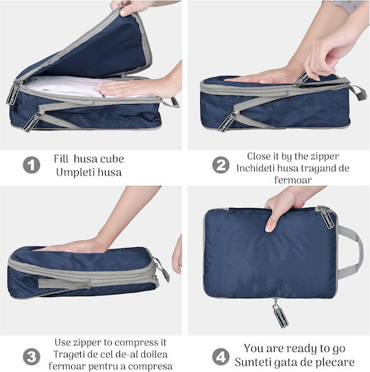 Quasar Luggage Organizer Covers Θήκη Οργάνωσης Μπλε 6τμχ