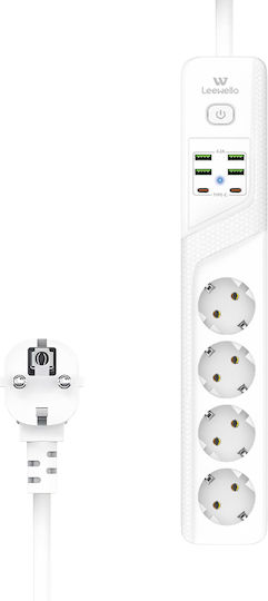 Leewello Πολύπριζο με 4 USB-A και 2 USB-C