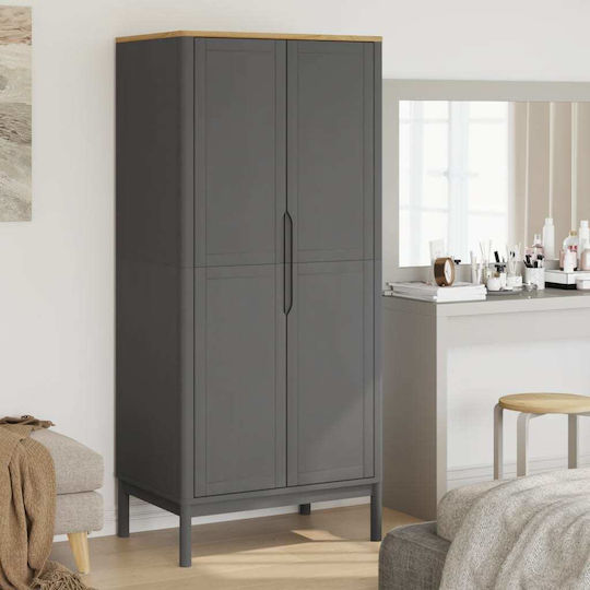 Δίφυλλη Ντουλάπα Γκρι 77x53x171cm