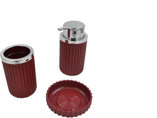 Sidirela Set Accesorii Pentru Baie Din Plastic Roz 3 Bucăți