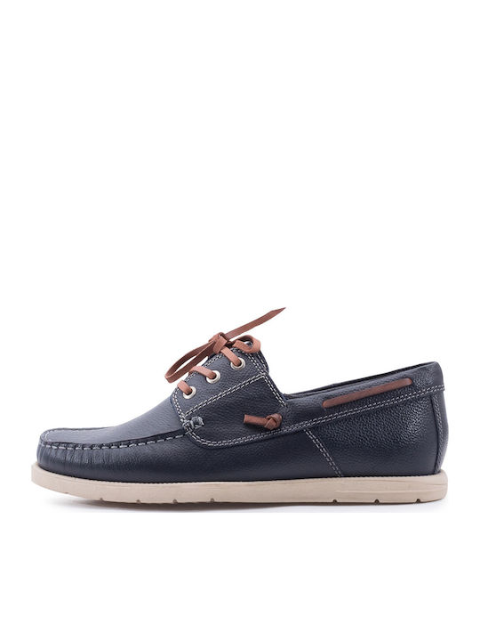 Men's Leather Boat Shoes Blue