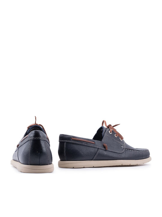 Men's Leather Boat Shoes Blue