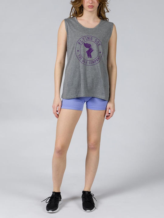 Glory And Heritage Damen Sport Bluse Ärmellos Grey Melange