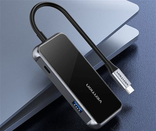 Vention 3-Port USB 2.0 Hub with USB-C Connection Gray