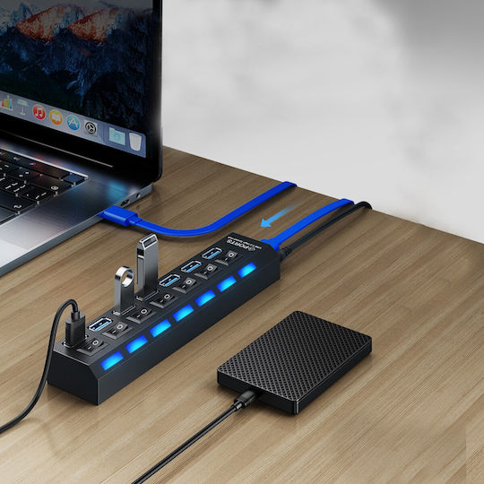 Hub 7 Θυρών USB 3.0 με σύνδεση USB-A