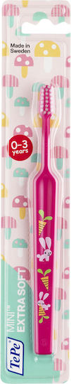 TePe Mini Kids Toothbrush for 0m+ Bunny Fuchsia