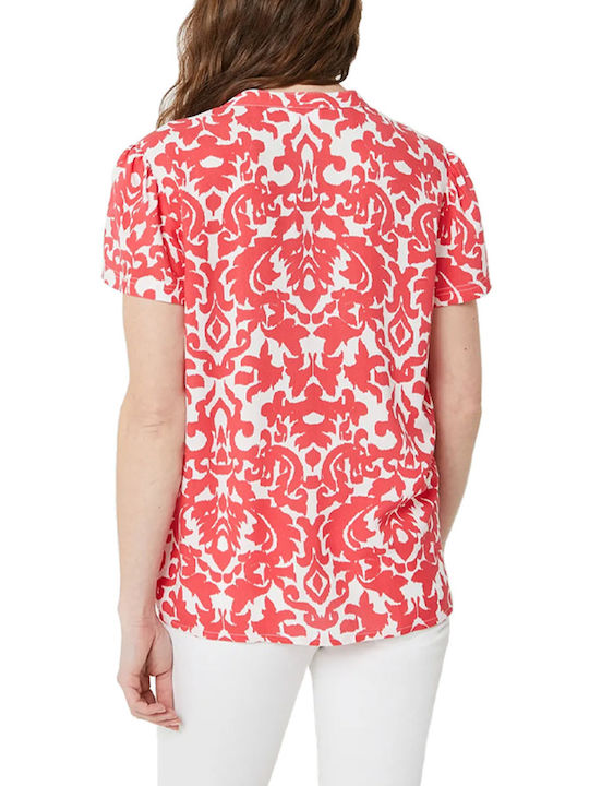 C'est Beau La Vie Women's Short Sleeve Shirt Κoραλί