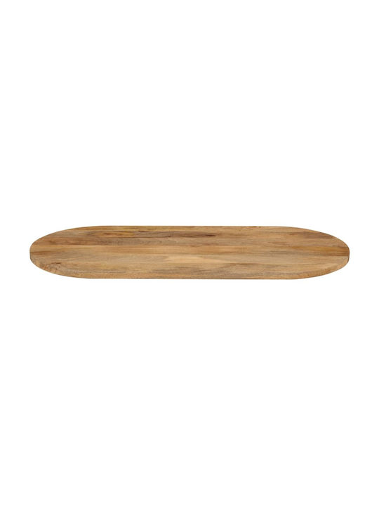 vidaXL Oval Table Surface made of Solid Wood in Brown Color 100x40x2.5cm 370124 1pcs