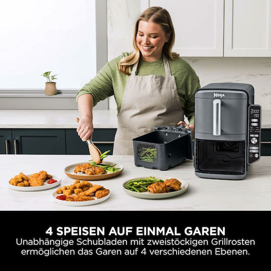 Ninja Double Stack XL Air Fryer with Double Detachable Bucket 9.5lt Gray