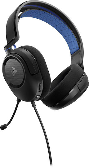 Corsair HS35 V2 Over Ear Gaming Headset με σύνδεση 3.5mm Μπλε for PC / PS4 / PS5 / XBOX
