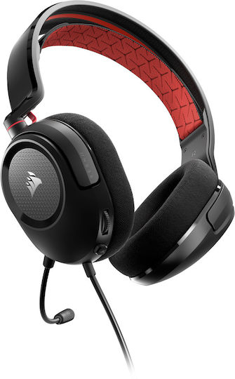 Corsair HS35 V2 Over Ear Gaming Headset with 3.5mm Connection Red for PC / PS4 / PS5 / XBOX