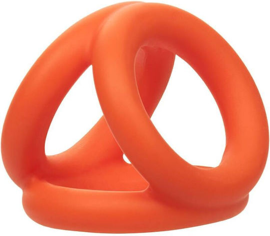 Calexotics Alpha Tri-ring Cock Ring Cock Silicon Portocaliu