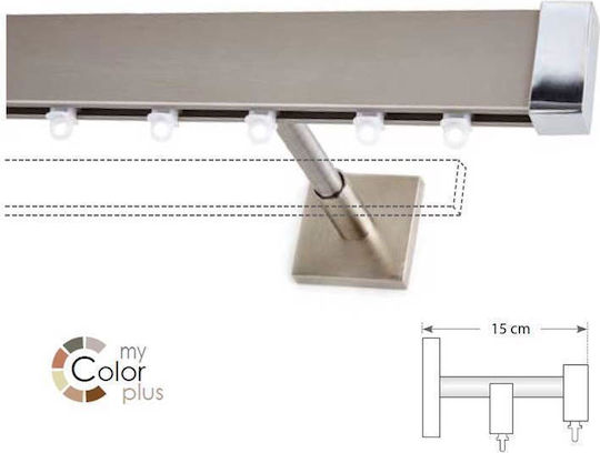 Anartisi Ideal One-Way Stainless Steel Curtain Track Silver 360cm A298365_11780
