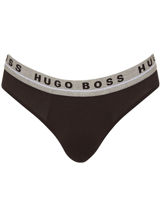 Hugo Boss Ανδρικά Σλιπ Μαύρο / Λευκό / Γκρι Μονόχρωμα 3Pack