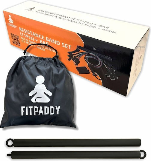 Fitpaddy Fitpaddy Тръбни Фитнес Ластици с Дръжки Комплект от 5 Бр. Многоцветни 0,51 м