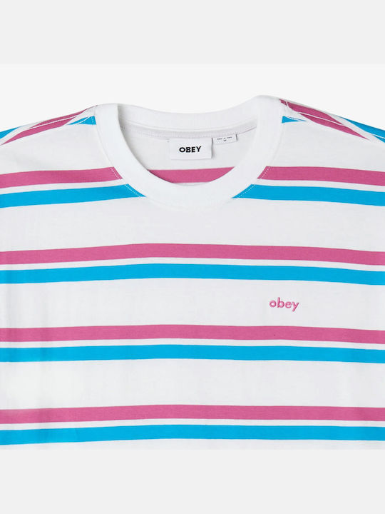 Obey Tricou White Multi