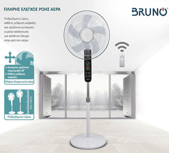 Bruno Bruno Ventilator Sockel 45W Lüfterdurchmesser 43cm mit Fernbedienung Weiß