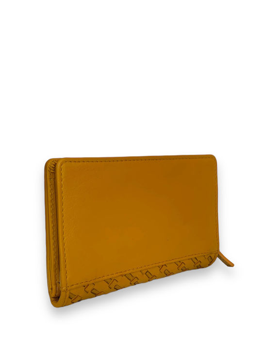 Small Leather Women's Wallet Classic with RFID Yellow