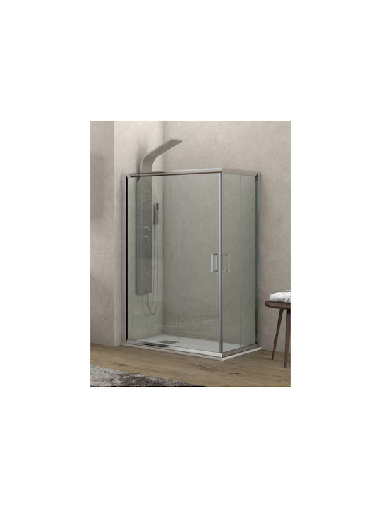 Karag Flora 100 Kabine für Dusche mit Schieben Tür 80x80x180cm Klarglas Cromo