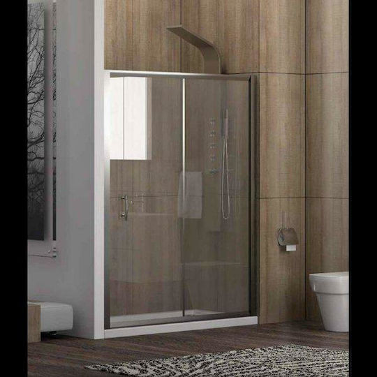 Karag New Flora 500 Разделител На Душ Кабина С Плъзгаща Се Врата 100x180см Тъкан Хром