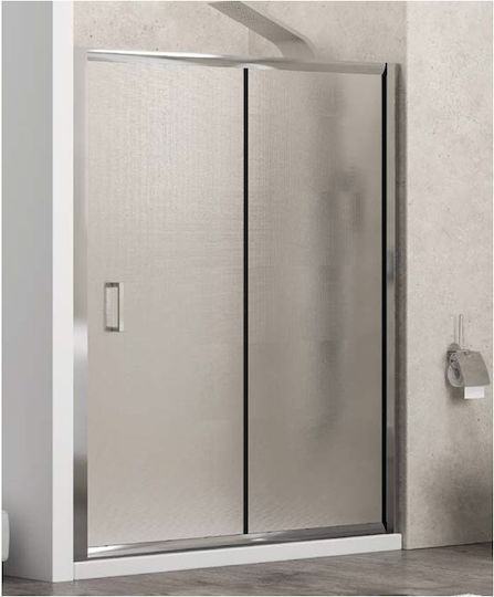 Karag New Flora 500 Разделител На Душ Кабина С Плъзгаща Се Врата 100x180см Тъкан Хром