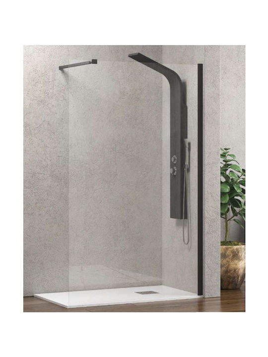 Karag Walkin 1 Feste Seite für Dusche 80x200cm Klarglas Nero