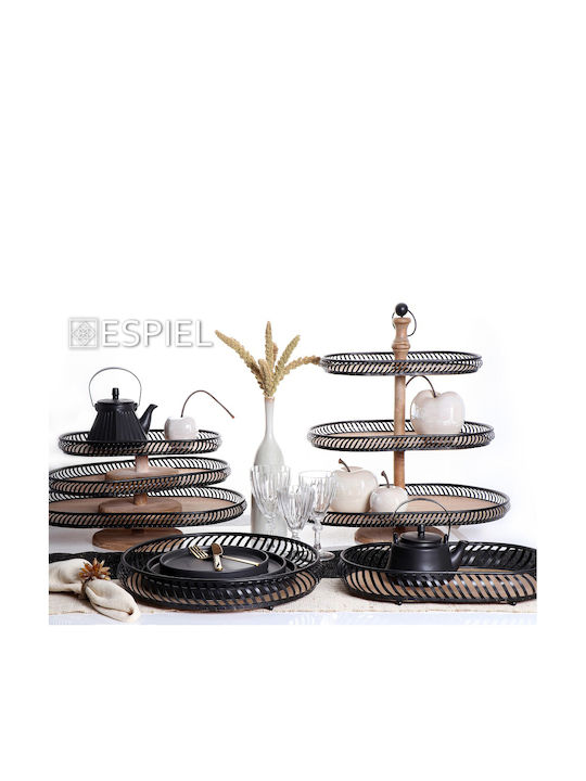 Espiel Step Plate Shallow Ceramic Black with Diameter 30cm