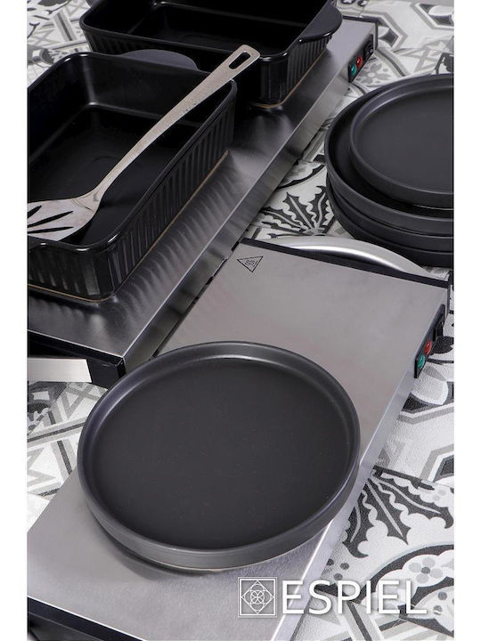 Espiel Step Plate Shallow Ceramic Black with Diameter 30cm