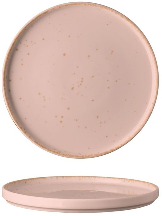 Lukanda Teller Untiefe aus Porzellan Rosa mit Durchmesser 22cm 6Stück