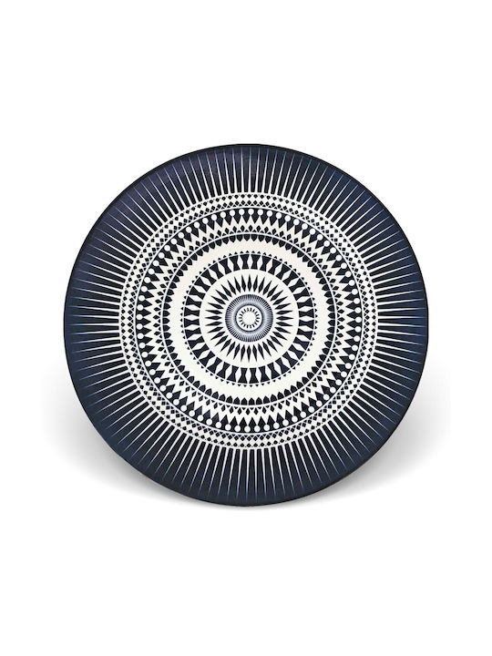 TnS Inglaze Shallow Porcelain White Plate with Diameter 27cm