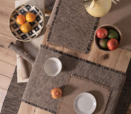 Nef-Nef Homeware Varis Σουπλά Υφασμάτινο Μαύρο 33x48cm 031740 2τμχ