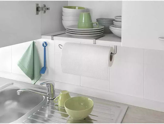 Metaltex Easy Roll Βάση για Χαρτί Κουζίνας Επιτοίχια Μεταλλική Ασημί 35x18x10cm 364935