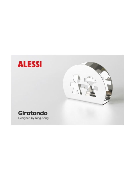 Alessi Girotondo Serviettenhalter Silber 11x11x8.5cm AKK51