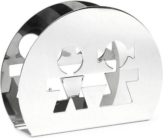 Alessi Girotondo Suport pentru șervețele Metalică Argintiu 11x11x8.5cm AKK51