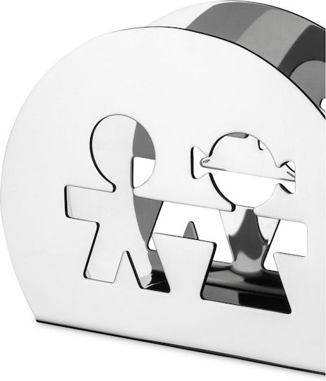 Alessi Girotondo Suport pentru șervețele Metalică Argintiu 11x11x8.5cm AKK51
