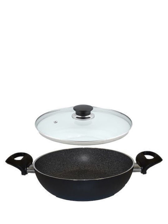 Ballarini Bologna Granitium Saute Pan Made of Aluminum with Lid with Stone Coating 28cm