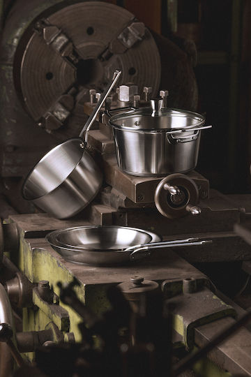 Cristel Stainless Steel Pan with Non-Stick Interior Coating
