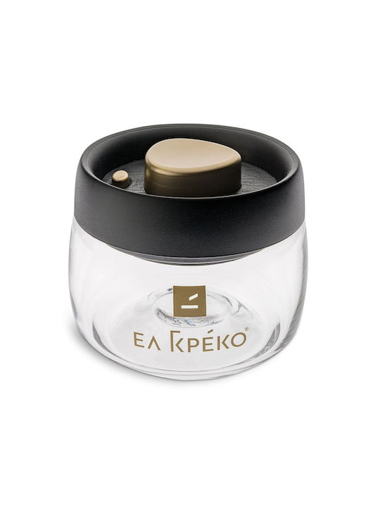 El Greco Βάζο Καφέ με Καπάκι Γυάλινο Καφέ