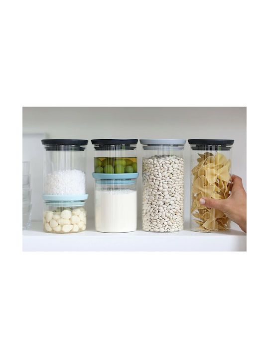 Brabantia Βάζο Γενικής Χρήσης με Καπάκι Γυάλινο Γκρι 1100ml