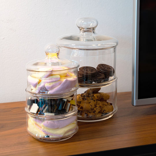 Alpina Appliances General Use Glass Jar with Lid Transparent 16x16x28cm