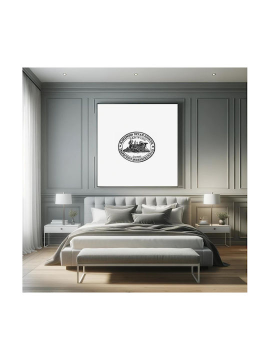 Steam Engine Train Stamp Design From Картина на Платно 120x120см