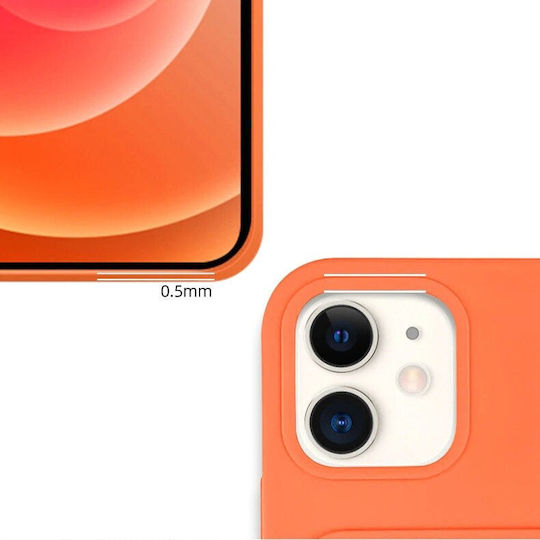 Hqwear Silicone Case Card Case Iphone 12 Pro Max Orange