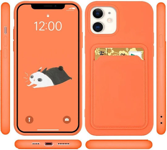 Hqwear Silicone Case Card Case Iphone 12 Pro Max Orange