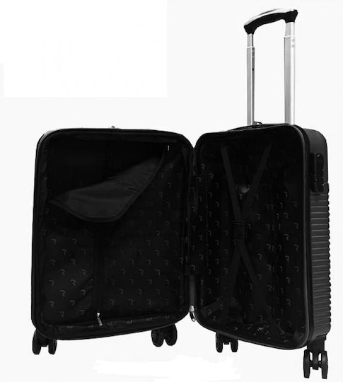 Rain Cabin Travel Suitcase Hard Black with 4 Wheels Height 55cm