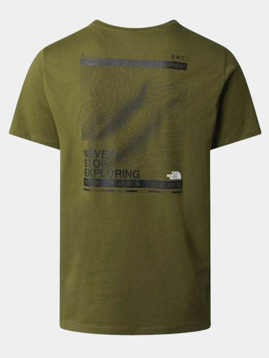 Foundation Mountain Lines Athletic T-shirt Dark Olive