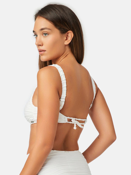 Minerva Padded Bikini Bra with Adjustable Straps White