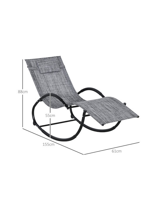 Deckchair Gray 155x61x88cm.