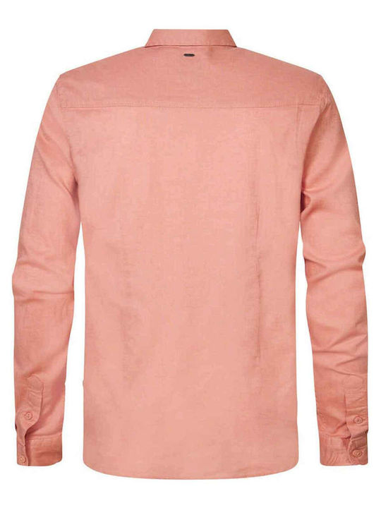 Petrol Industries Men's Shirt Long Sleeve Linen Rose