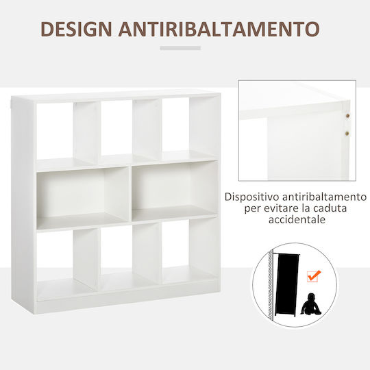 White Bookcase 97.5x30x100cm